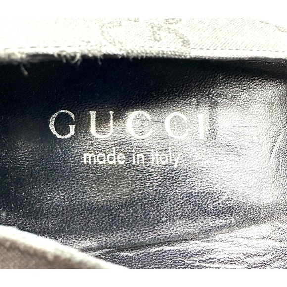 Gucci GG Logo Jumbo Guccissima Supreme Pumps Slip On Square Toe Black Heels US8 - Picture 6 of 8